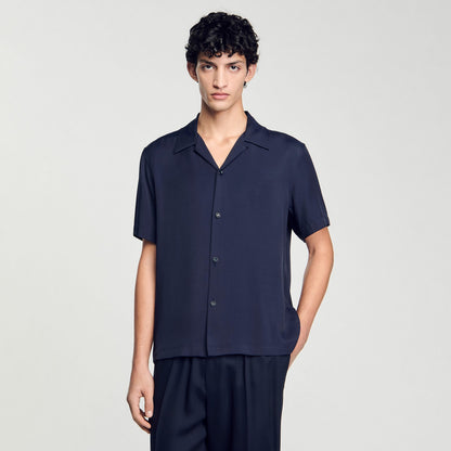Sandro Shark collar shirt Midnight Blue
