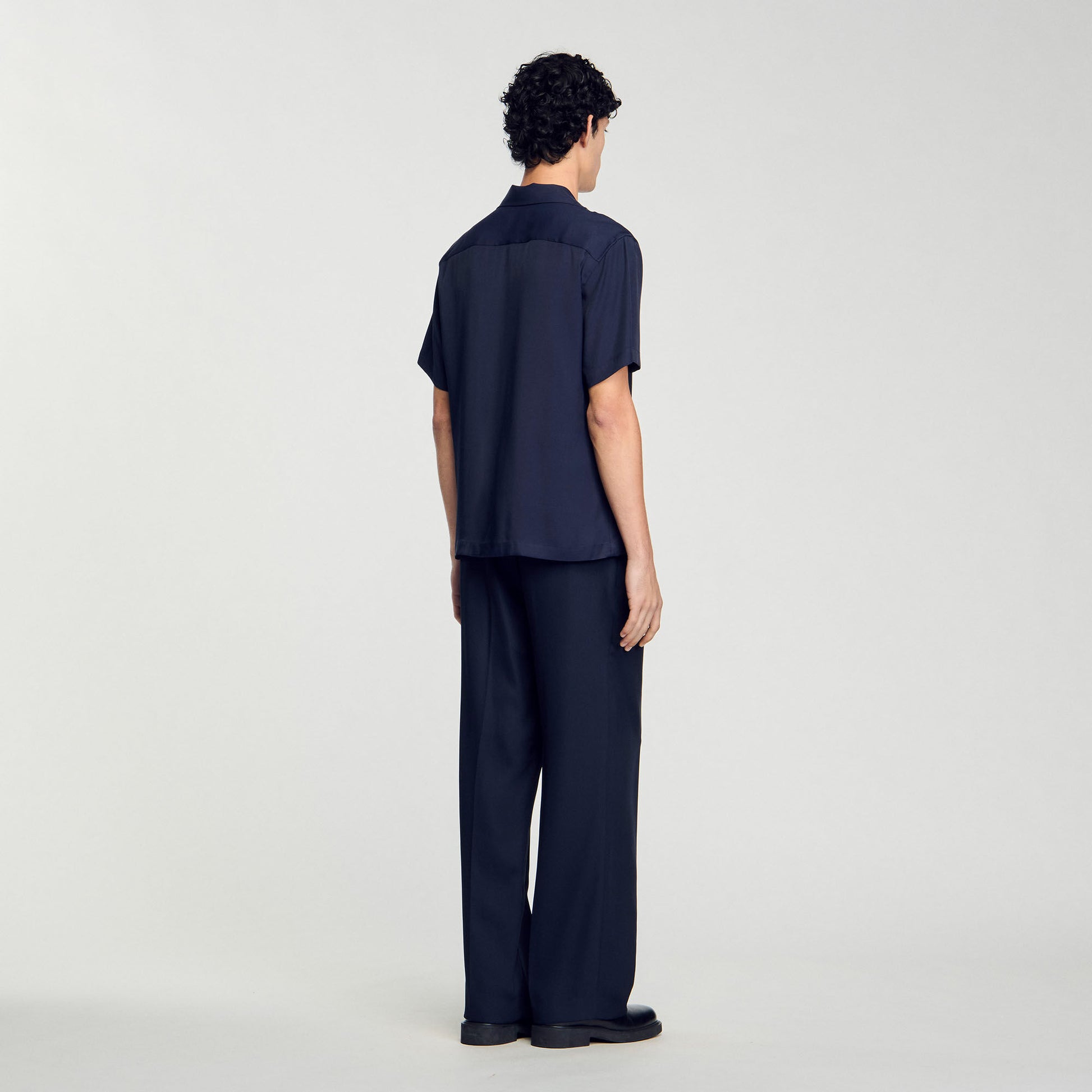 Sandro Shark collar shirt Midnight Blue