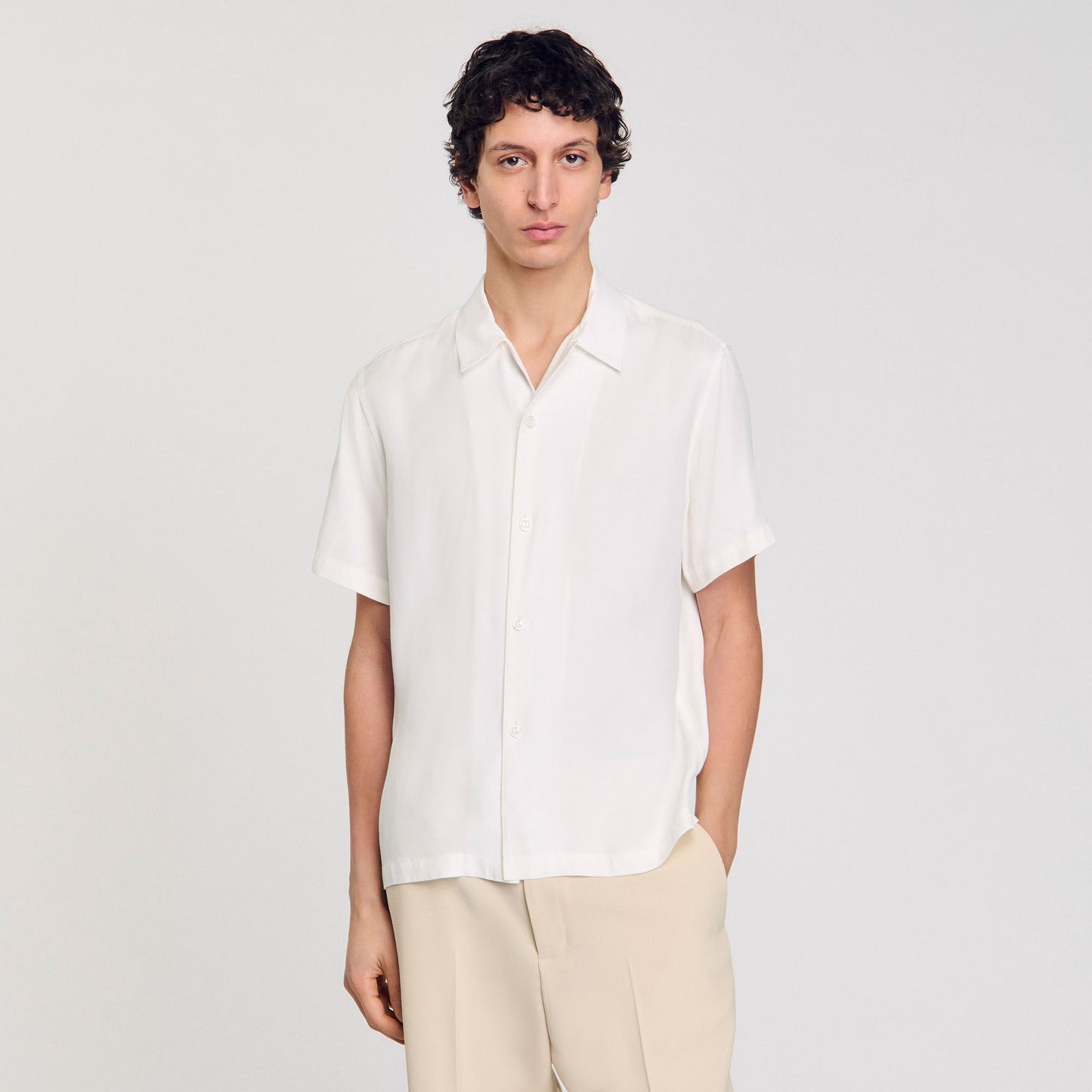 Sandro Shark collar shirt Optic White