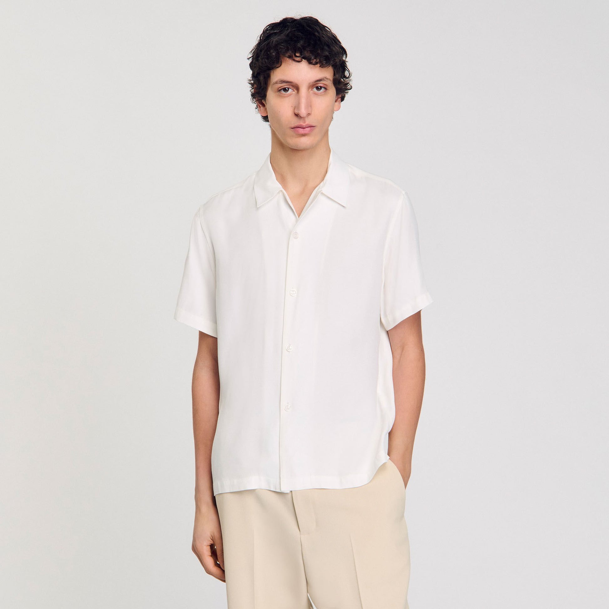 Sandro Shark collar shirt Optic White