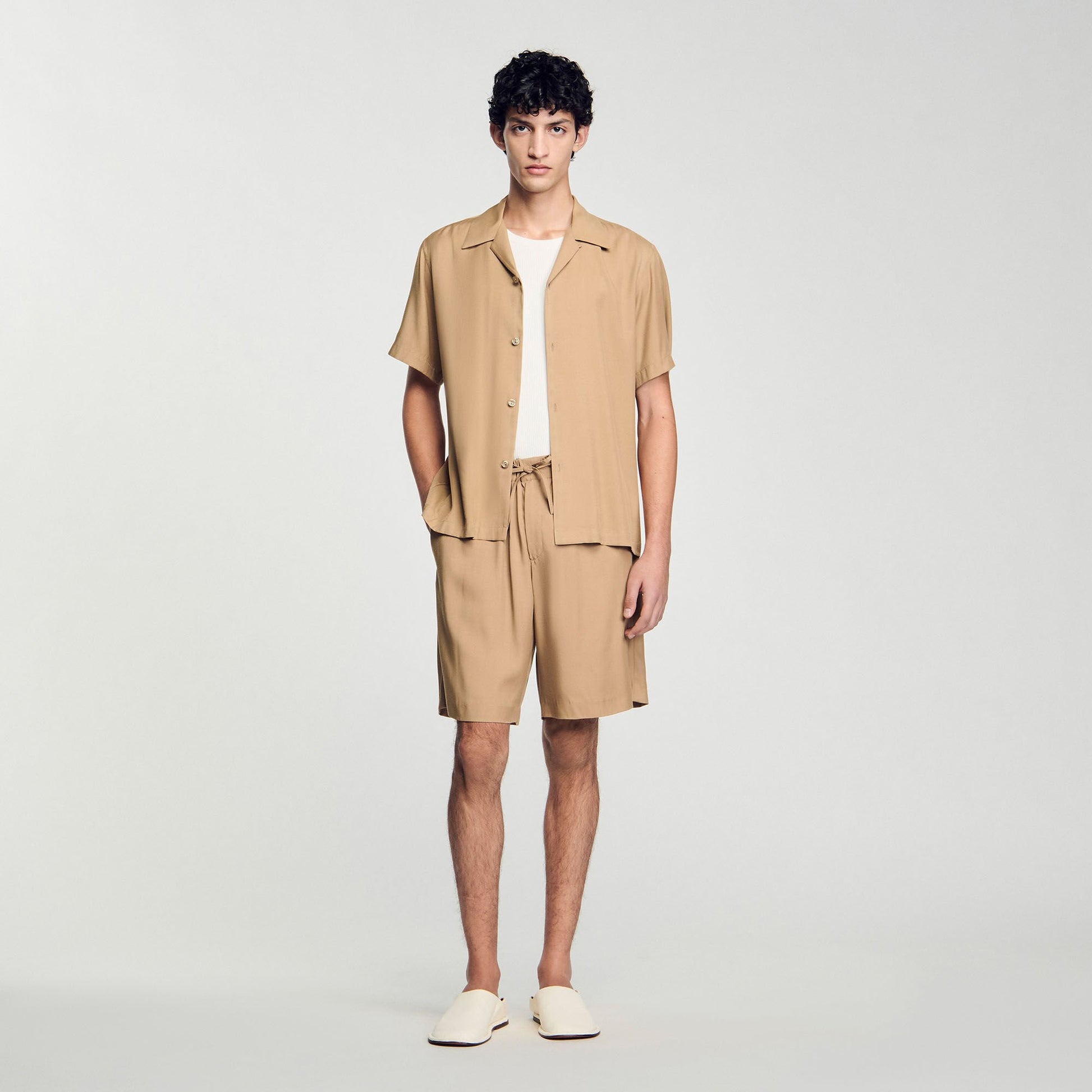 Sandro Shark collar shirt Nut