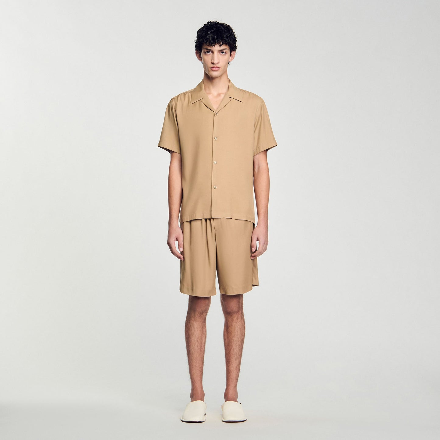 Sandro Shark collar shirt Nut