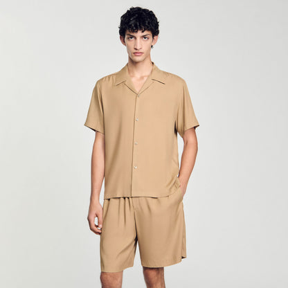 Sandro Shark collar shirt Nut