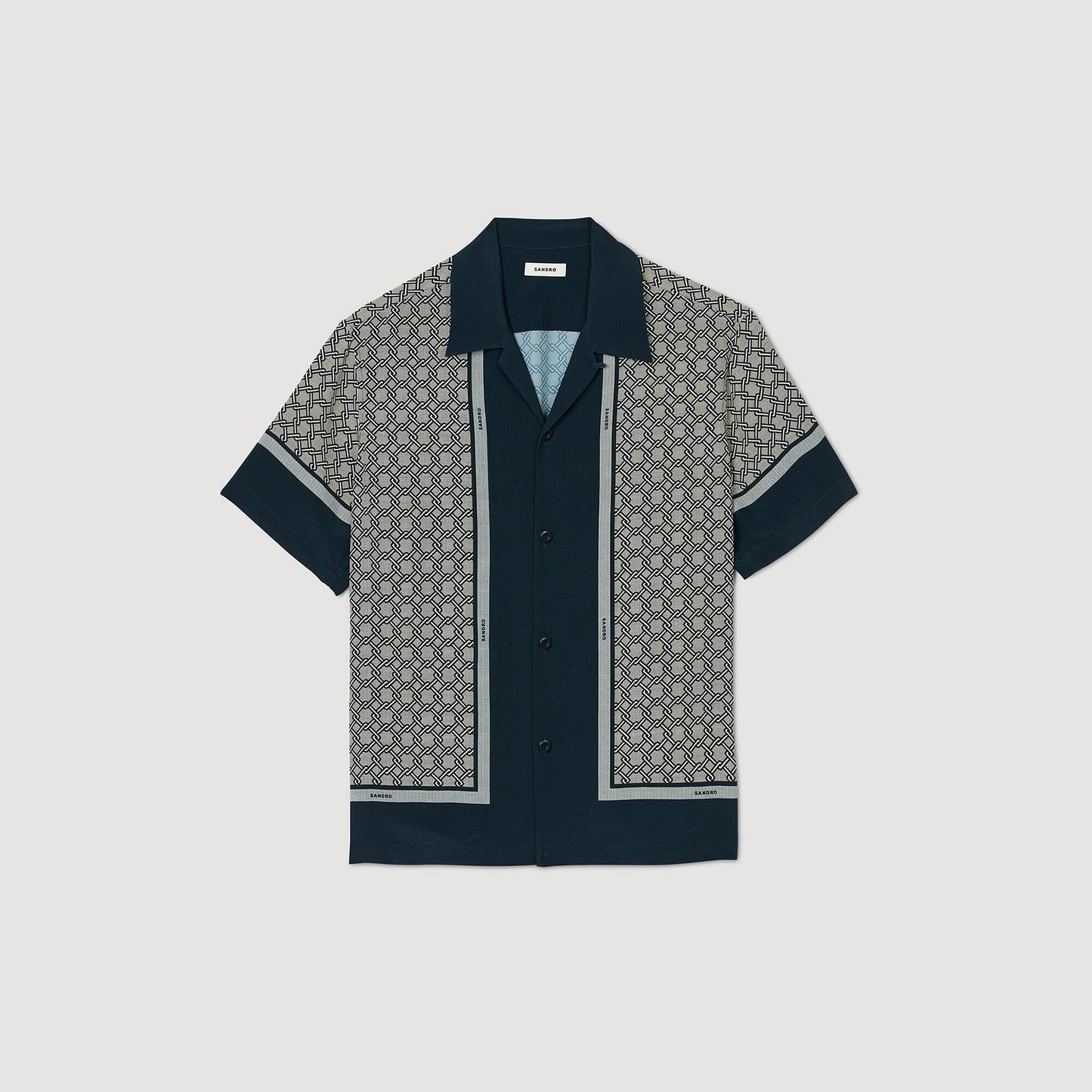 Sandro Short-sleeved patterned shirt Dark Blue