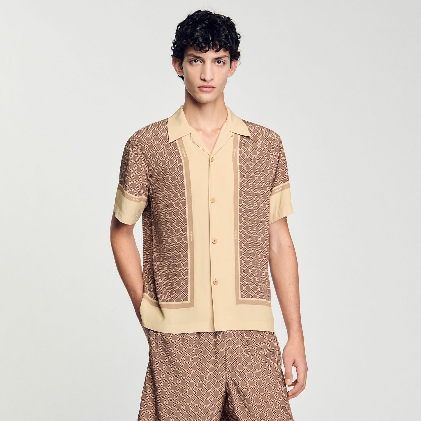 Sandro Short-sleeved patterned shirt Hazel