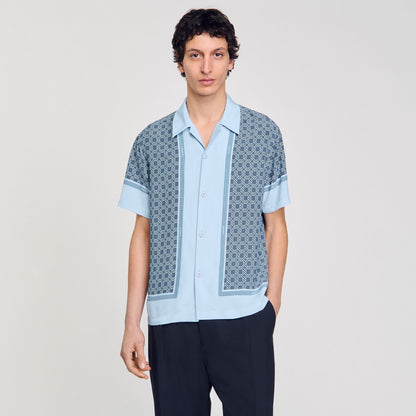 Sandro Short-sleeved patterned shirt Chambray
