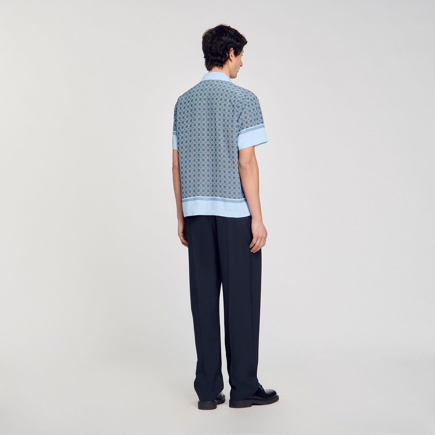 Sandro Short-sleeved patterned shirt Chambray