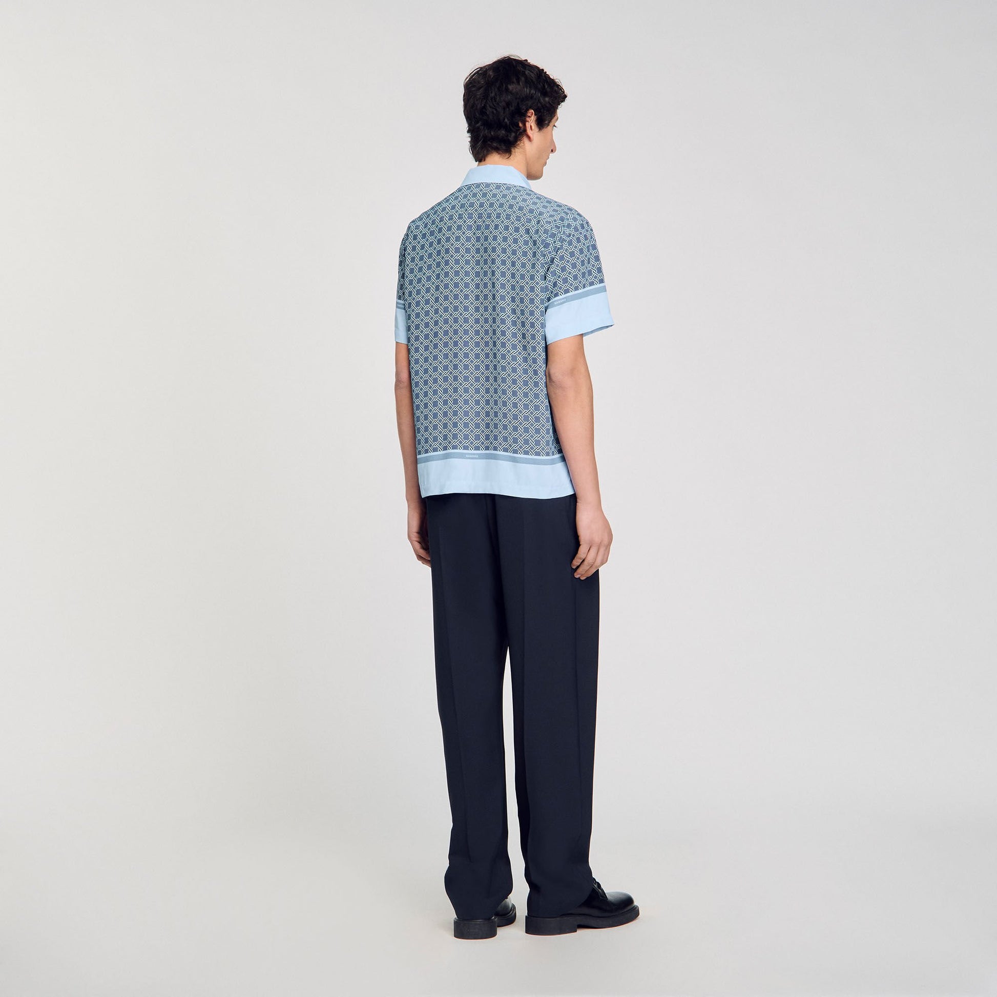 Sandro Short-sleeved patterned shirt Chambray