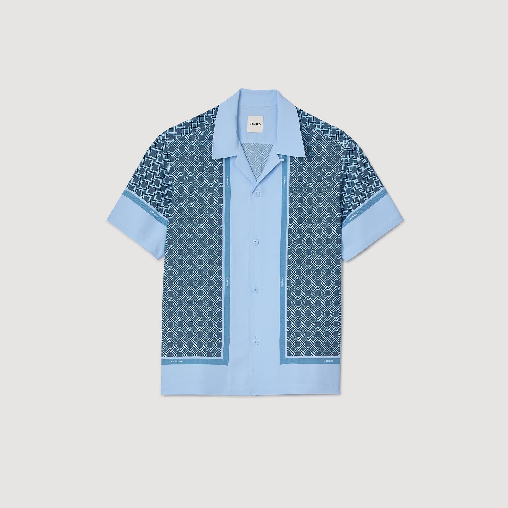 Sandro Short-sleeved patterned shirt Chambray