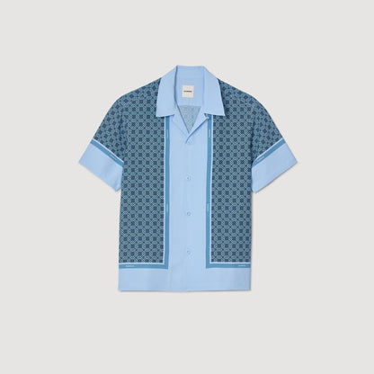 Sandro Short-sleeved patterned shirt Chambray