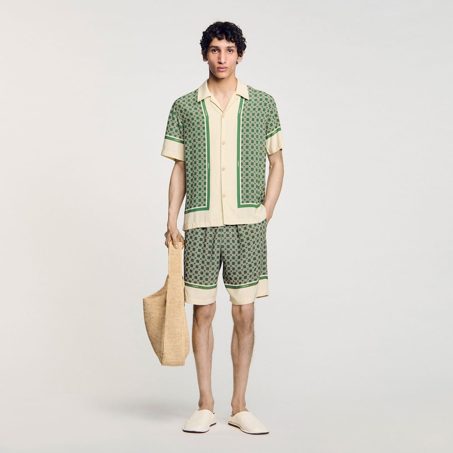 Sandro Short-sleeved patterned shirt Super Green