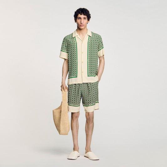 Sandro Short-sleeved patterned shirt Super Green