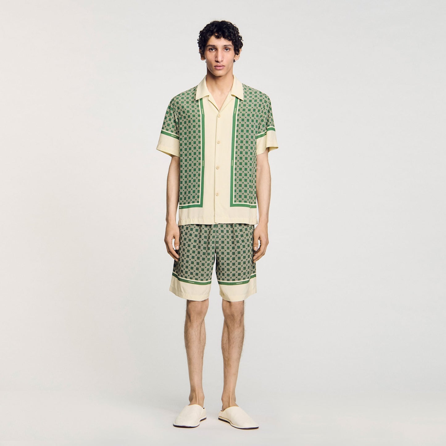 Sandro Short-sleeved patterned shirt Super Green