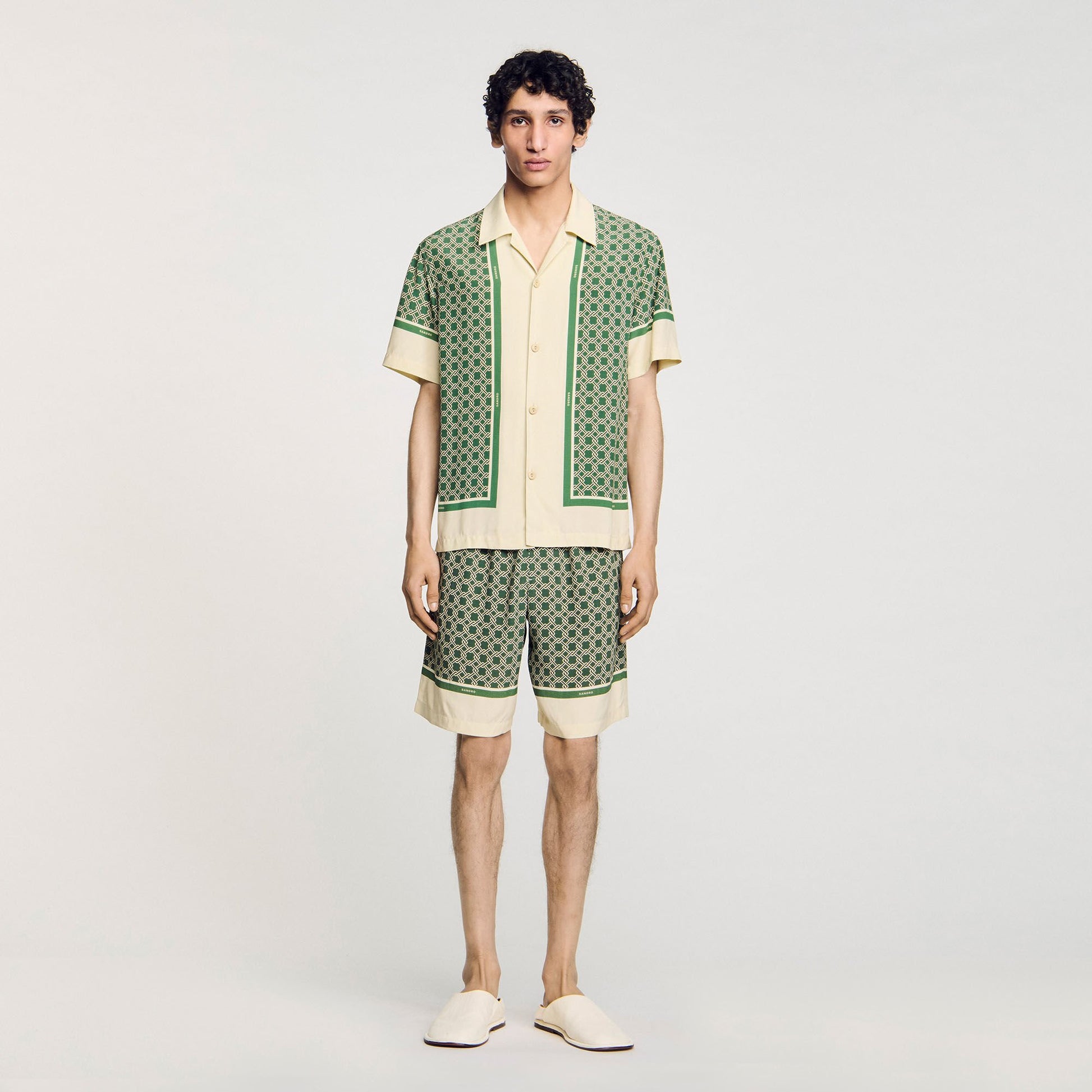 Sandro Short-sleeved patterned shirt Super Green
