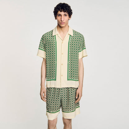 Sandro Short-sleeved patterned shirt Super Green