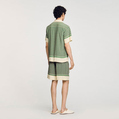 Sandro Short-sleeved patterned shirt Super Green