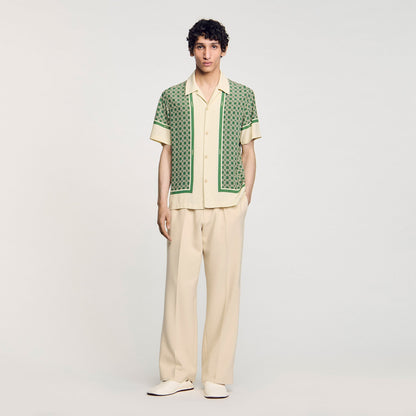 Sandro Short-sleeved patterned shirt Super Green
