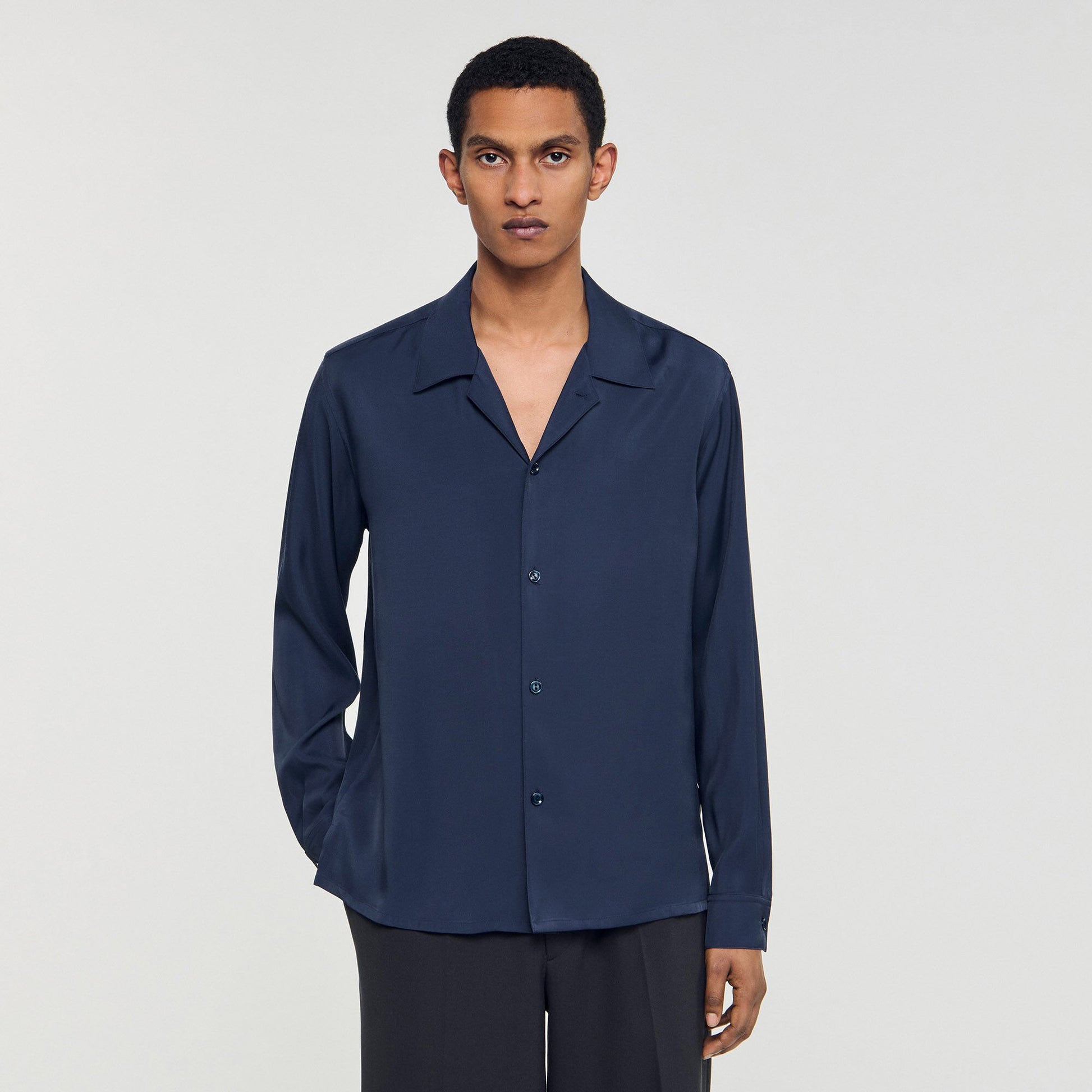 Sandro Flowy shirt Navy Blue