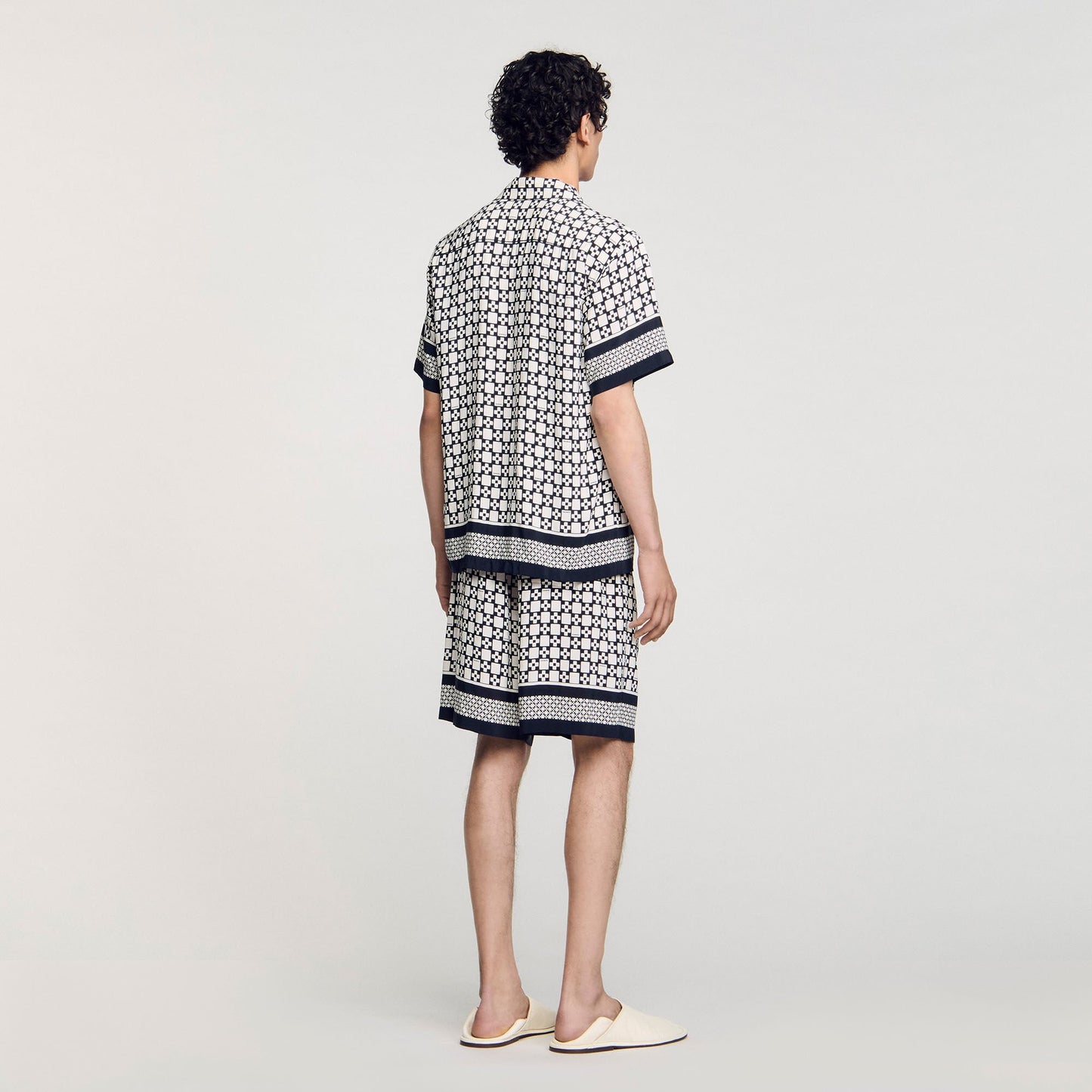 Sandro Square Cross motif flowing shirt Black