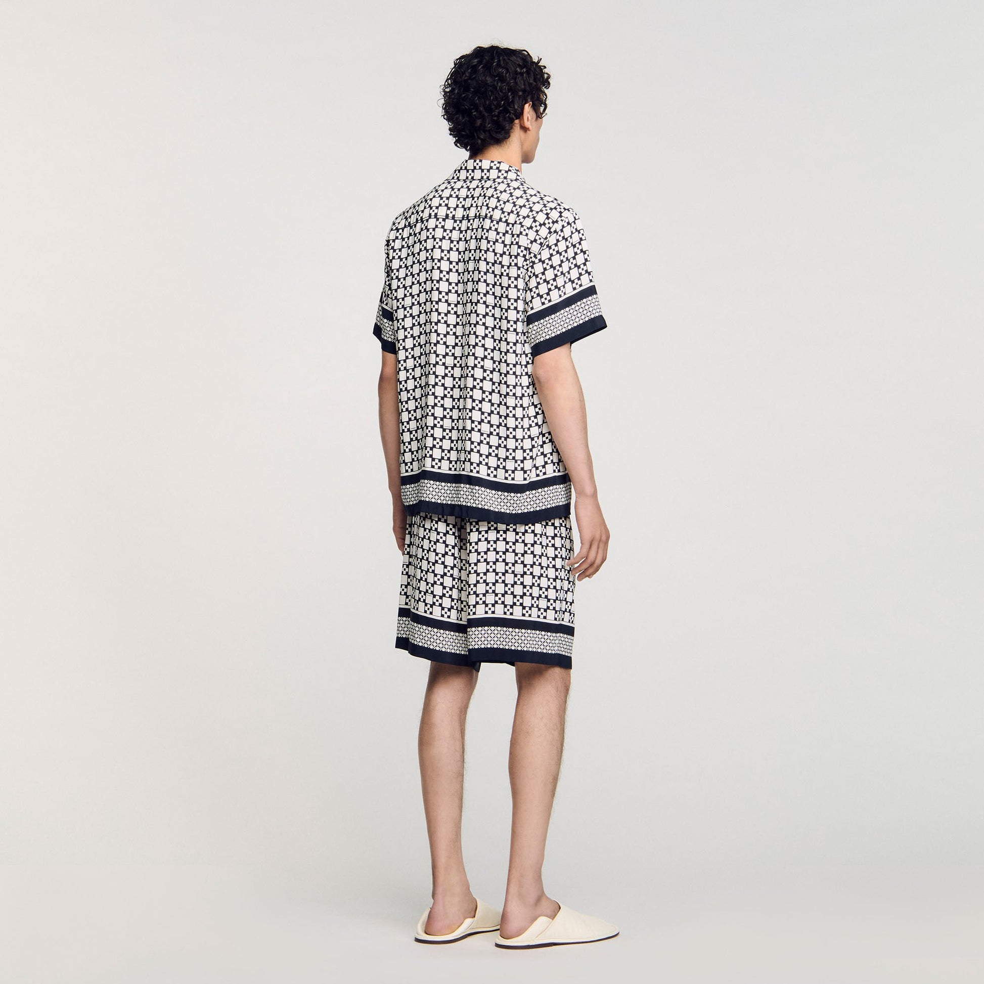Sandro Square Cross motif flowing shirt Black