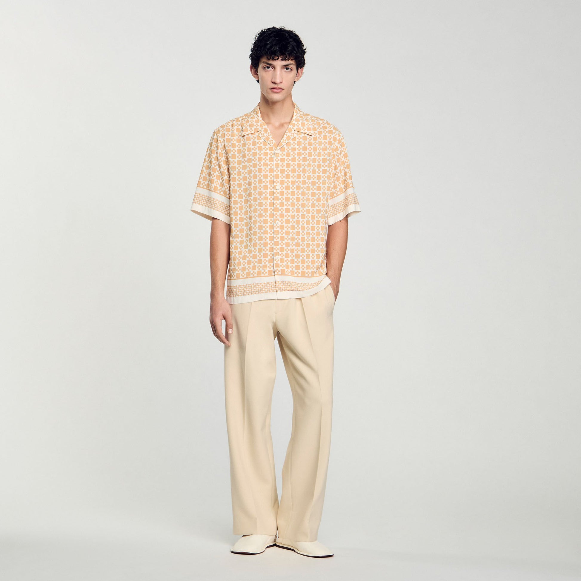 Sandro Square Cross motif flowing shirt Fire