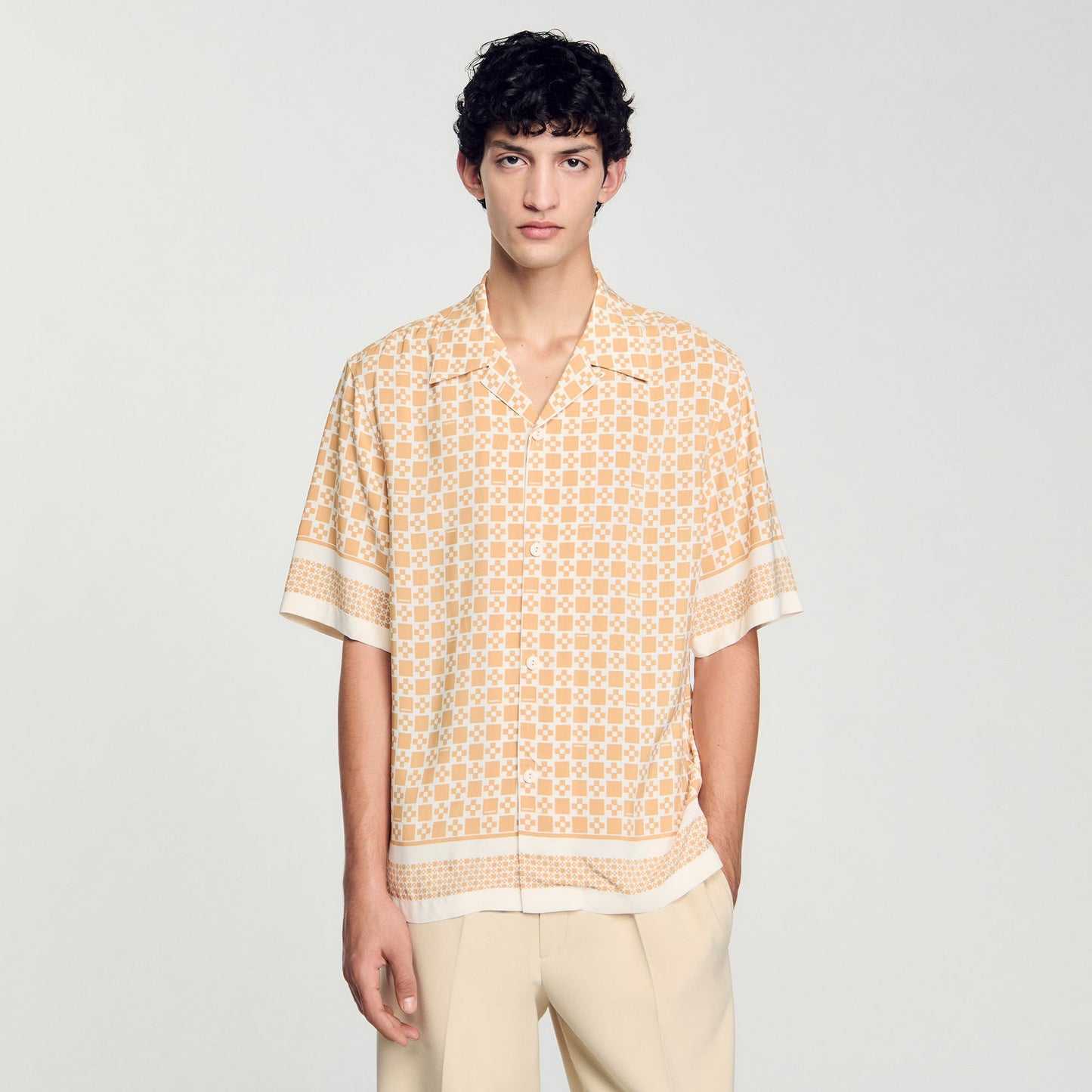 Sandro Square Cross motif flowing shirt Fire