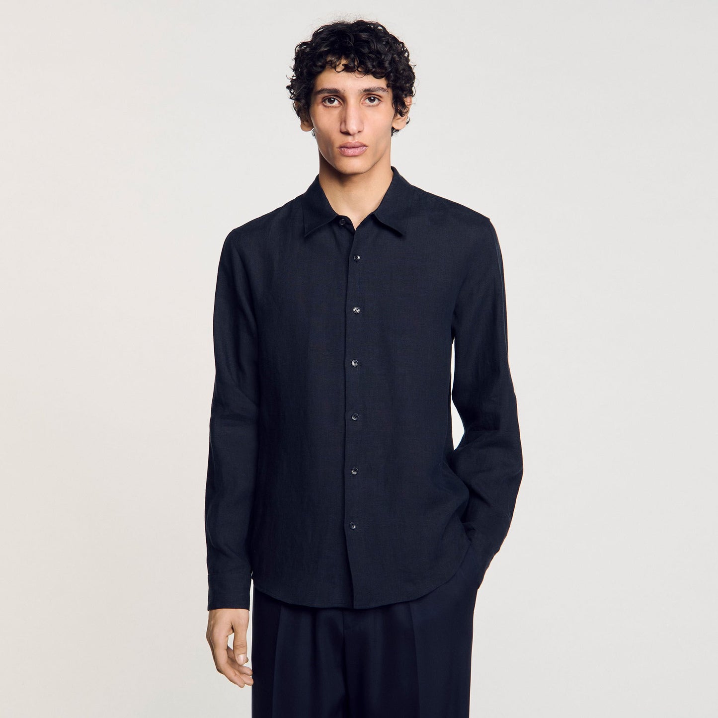 Sandro Linen shirt Navy Blue