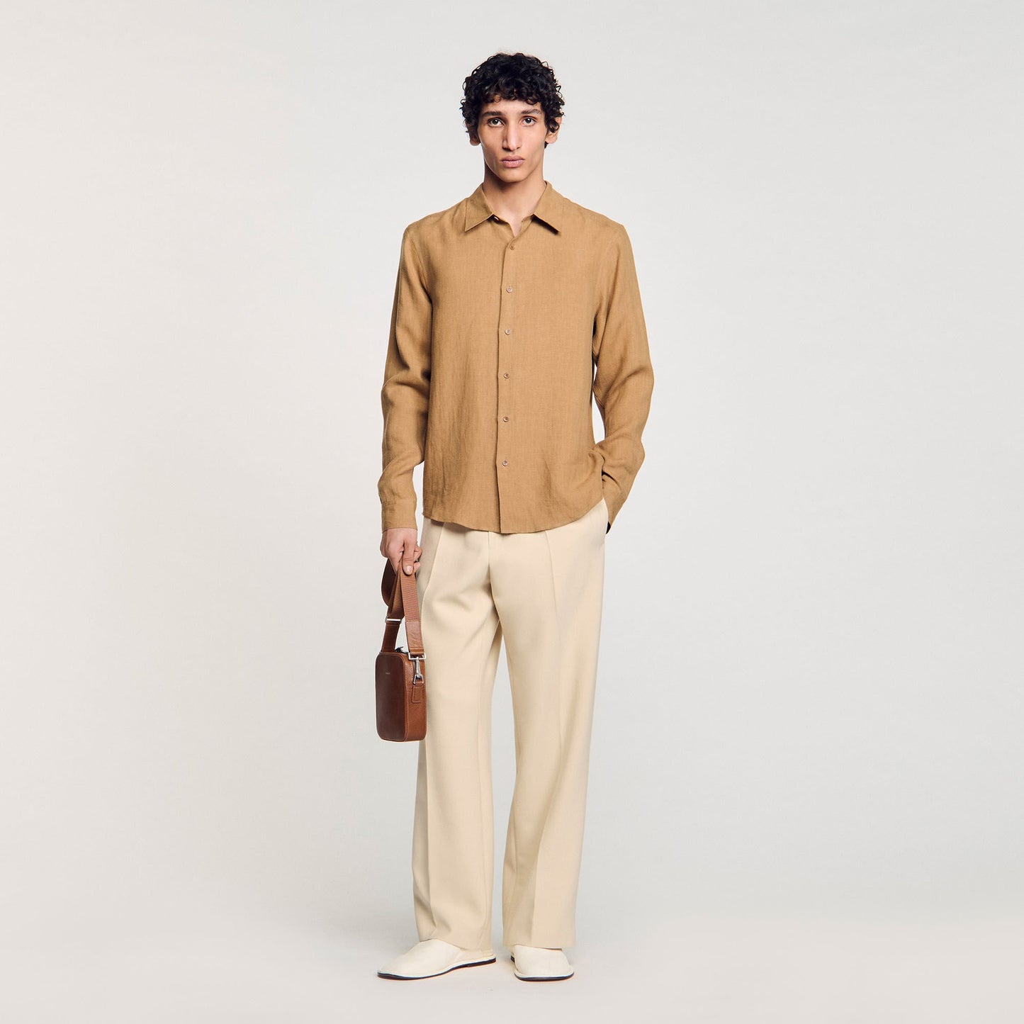 Sandro Linen shirt Dark Sand