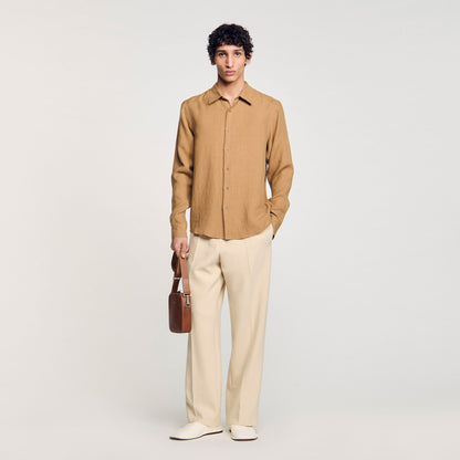 Sandro Linen shirt Dark Sand