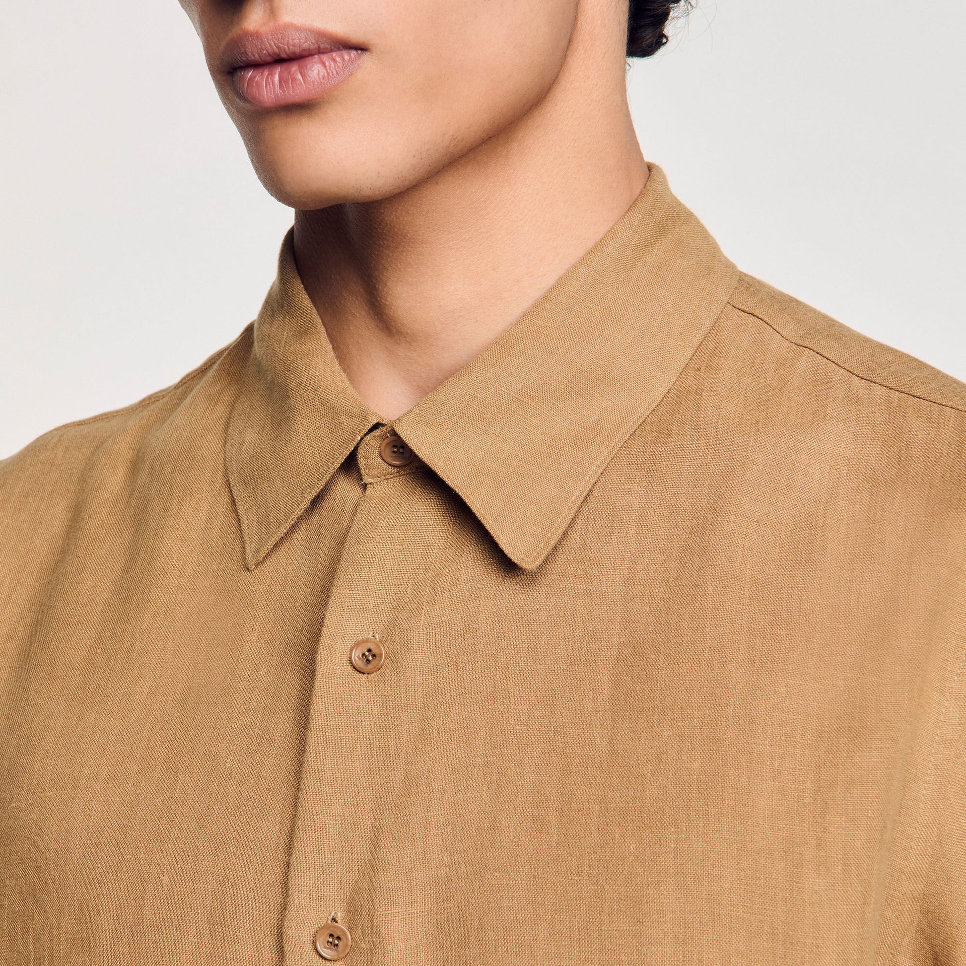 Sandro Linen shirt Dark Sand