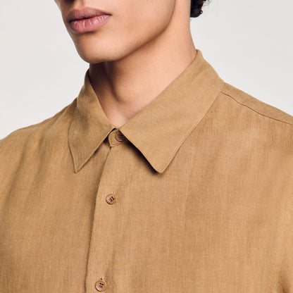 Sandro Linen shirt Dark Sand