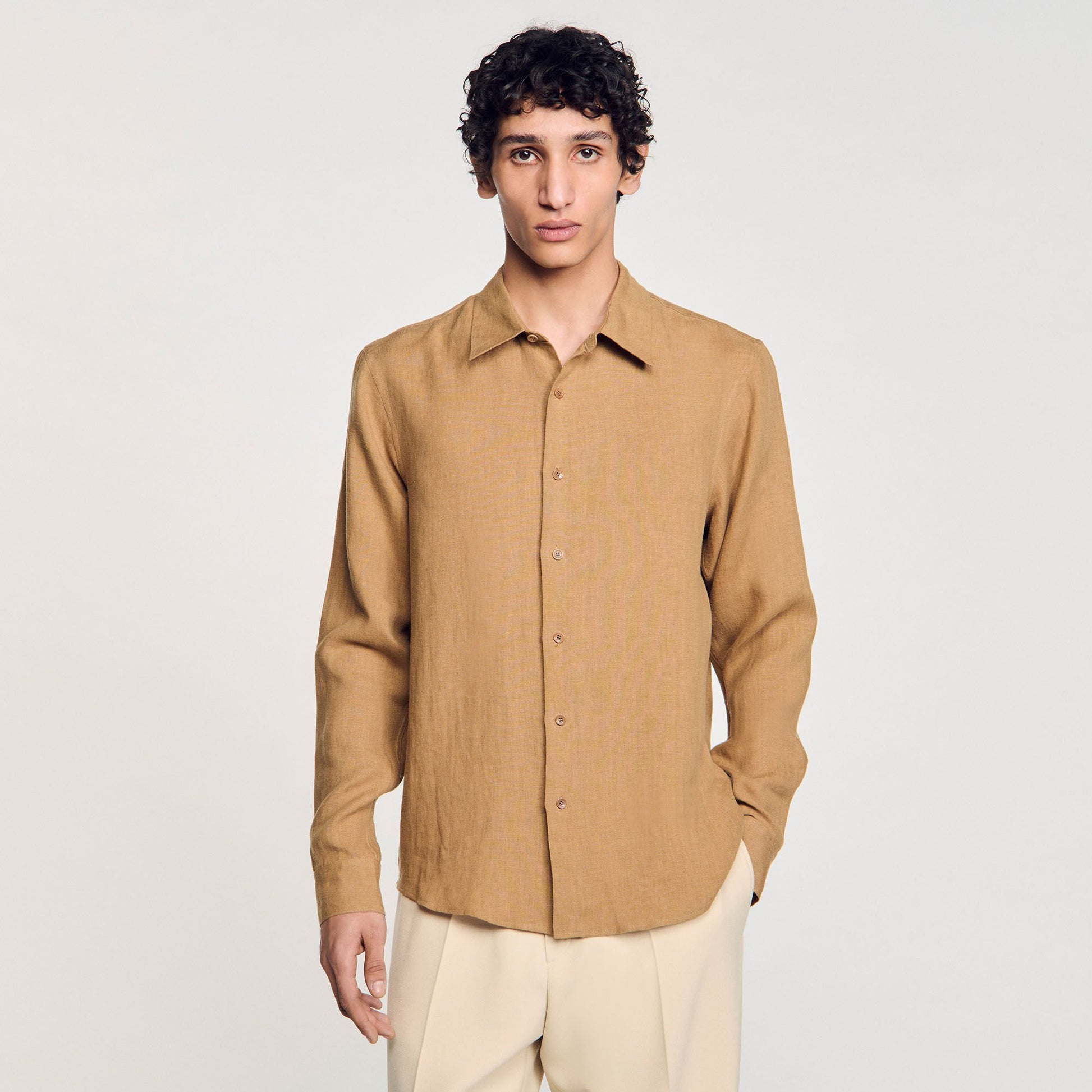 Sandro Linen shirt Dark Sand