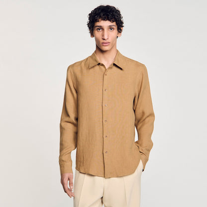 Sandro Linen shirt Dark Sand