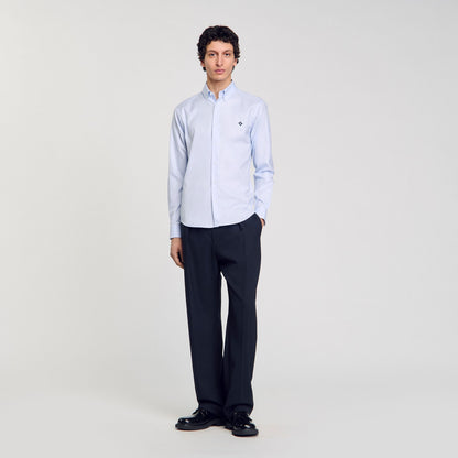 Sandro Cross patch shirt Blue Sky