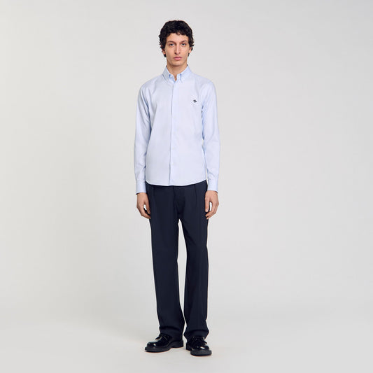 Sandro Cross patch shirt Blue Sky