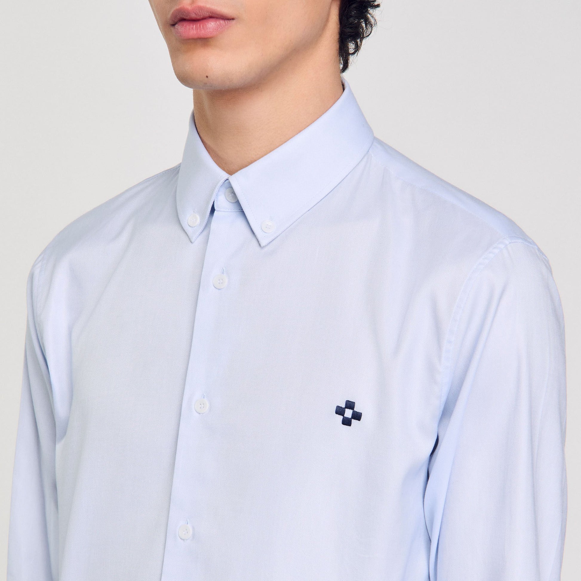 Sandro Cross patch shirt Blue Sky