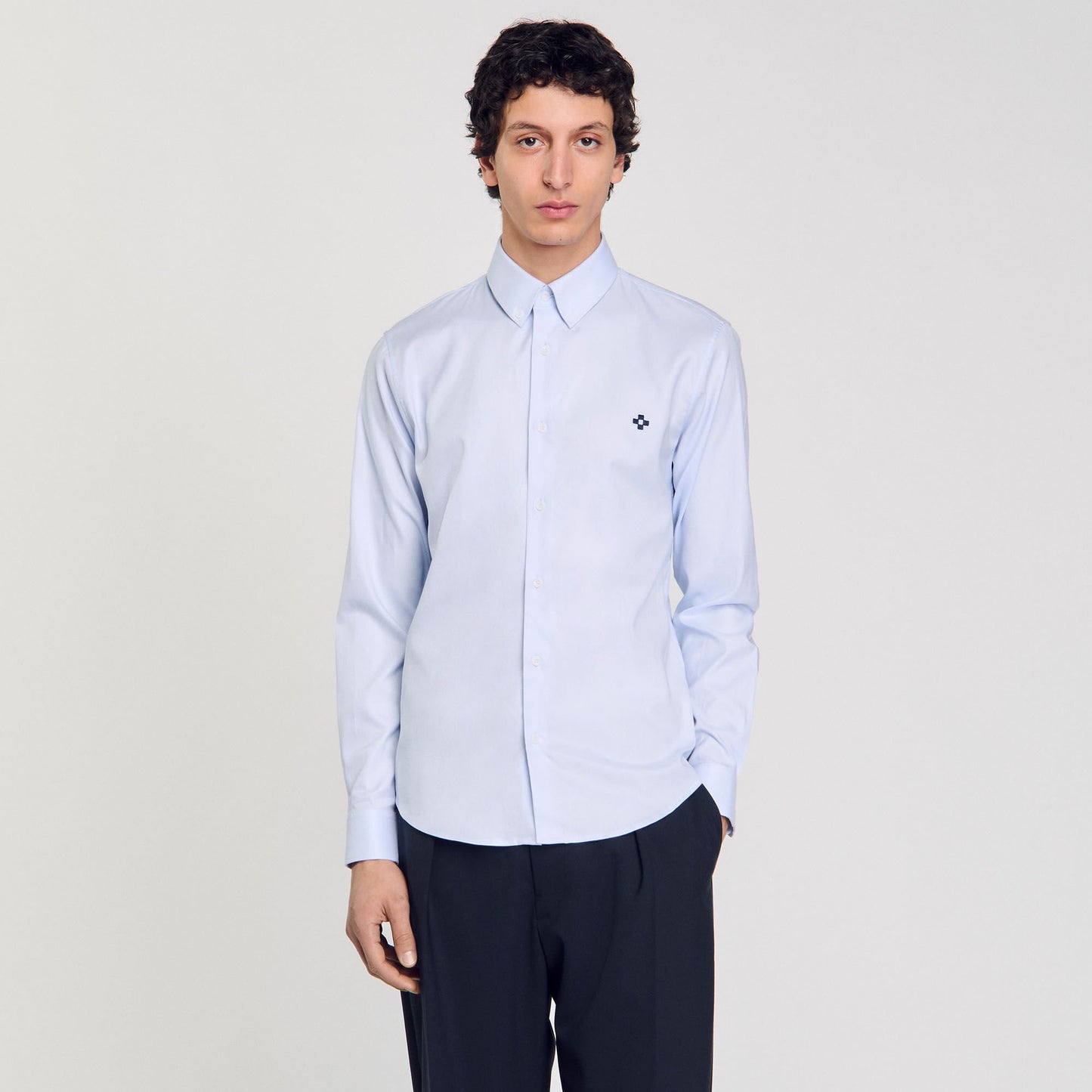 Sandro Cross patch shirt Blue Sky