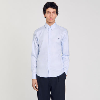 Sandro Cross patch shirt Blue Sky