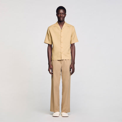 Sandro Cotton and linen shirt Nut