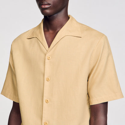 Sandro Cotton and linen shirt Nut