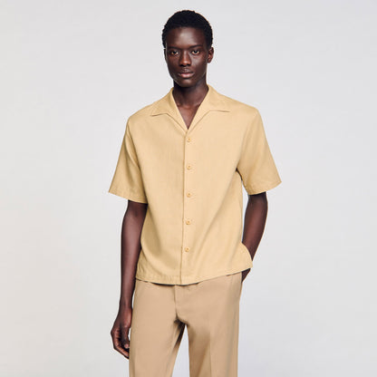 Sandro Cotton and linen shirt Nut