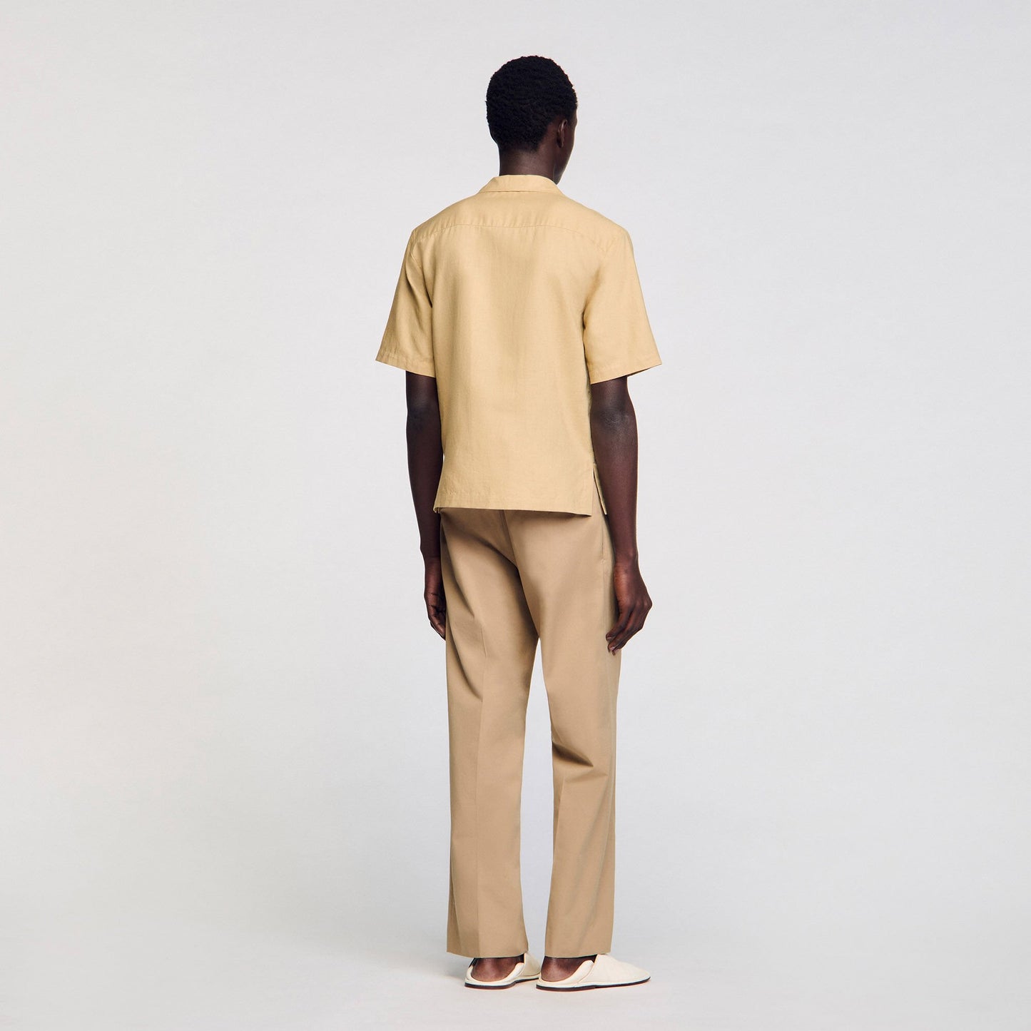 Sandro Cotton and linen shirt Nut