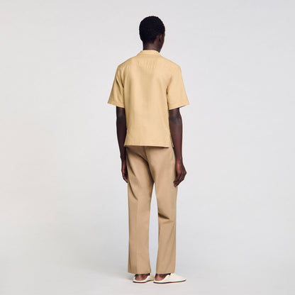 Sandro Cotton and linen shirt Nut