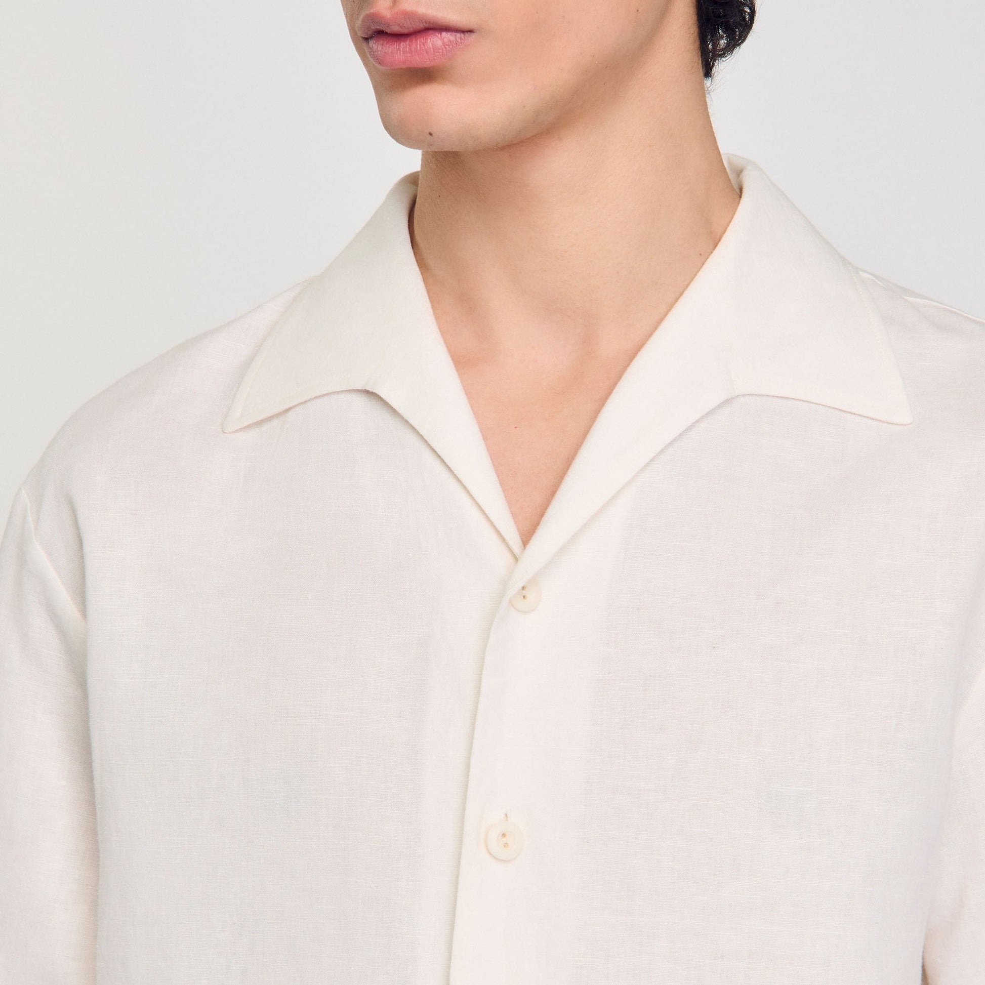 Sandro Cotton and linen shirt Ivory.