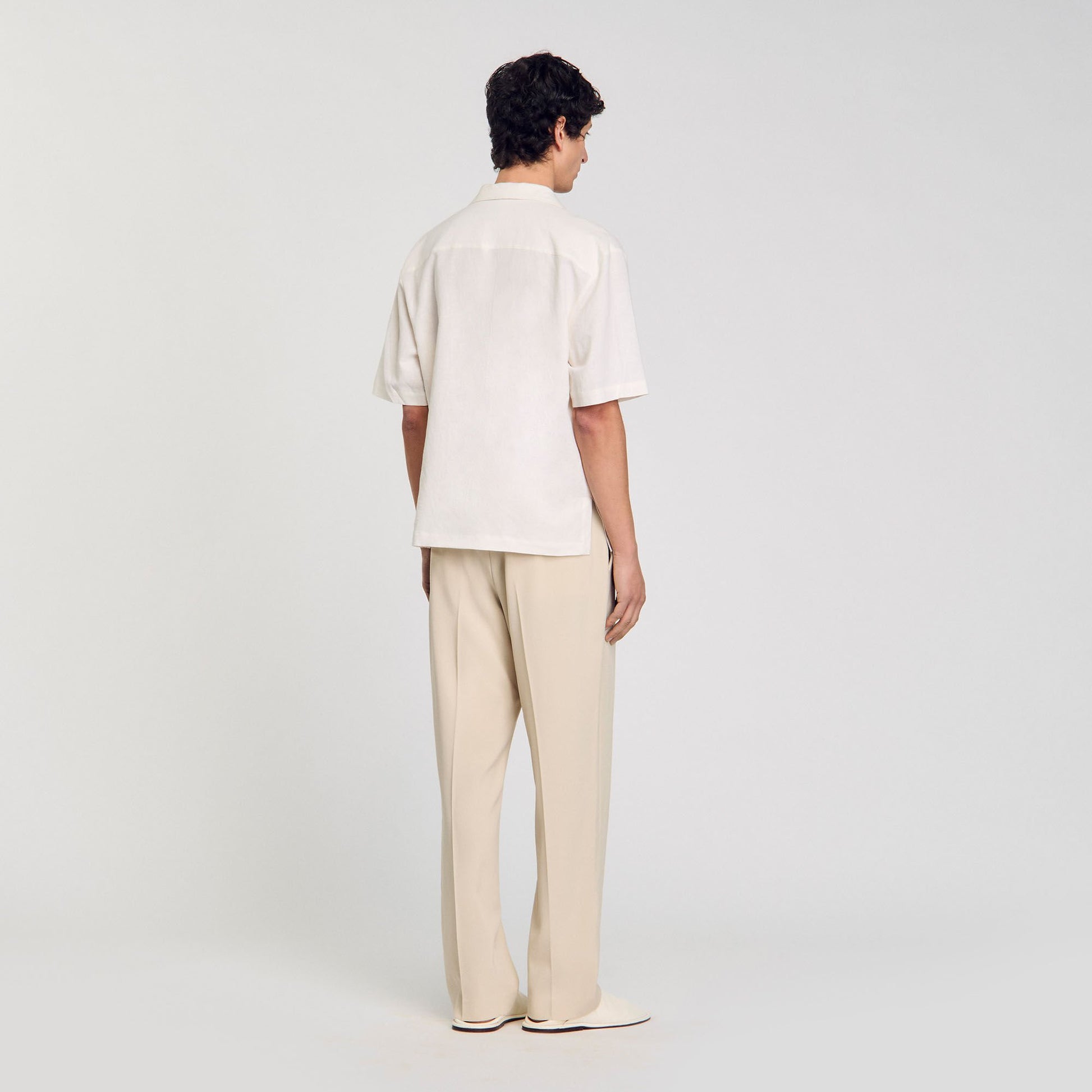 Sandro Cotton and linen shirt Ivory.