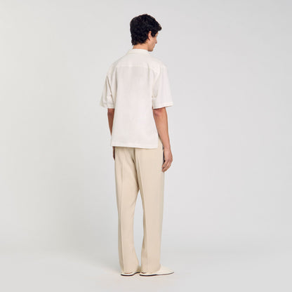Sandro Cotton and linen shirt Ivory.