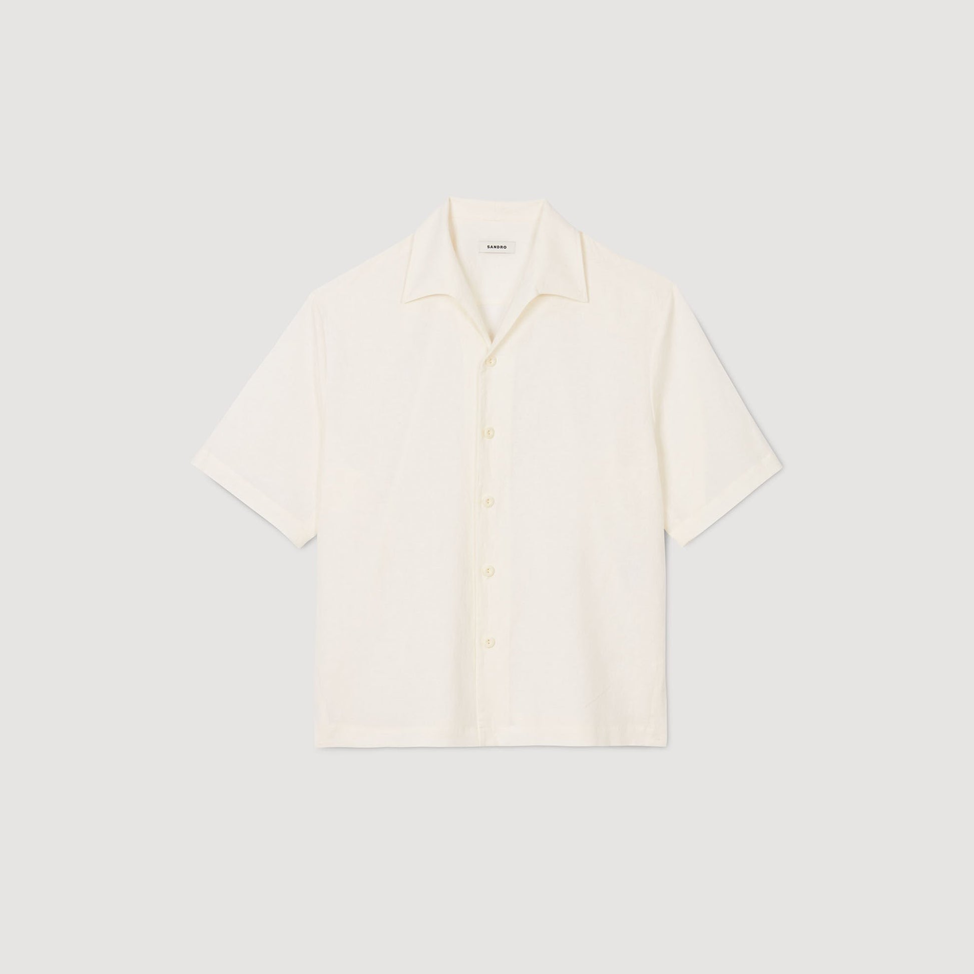 Sandro Cotton and linen shirt Ivory.