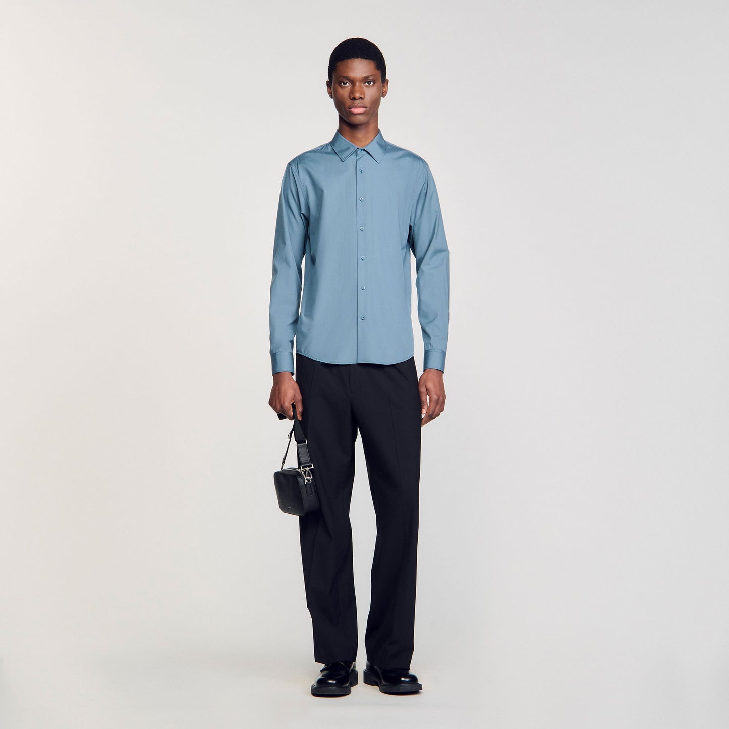 Sandro Plain shirt Thunderstorm Blue