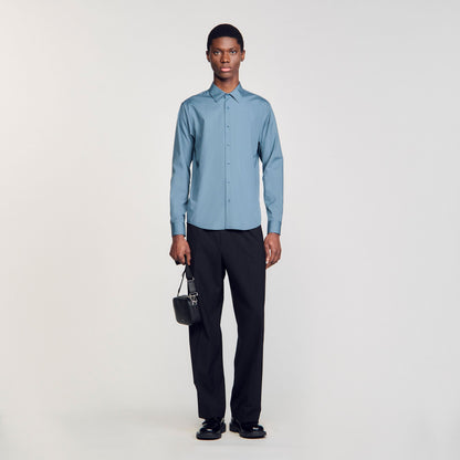Sandro Plain shirt Thunderstorm Blue
