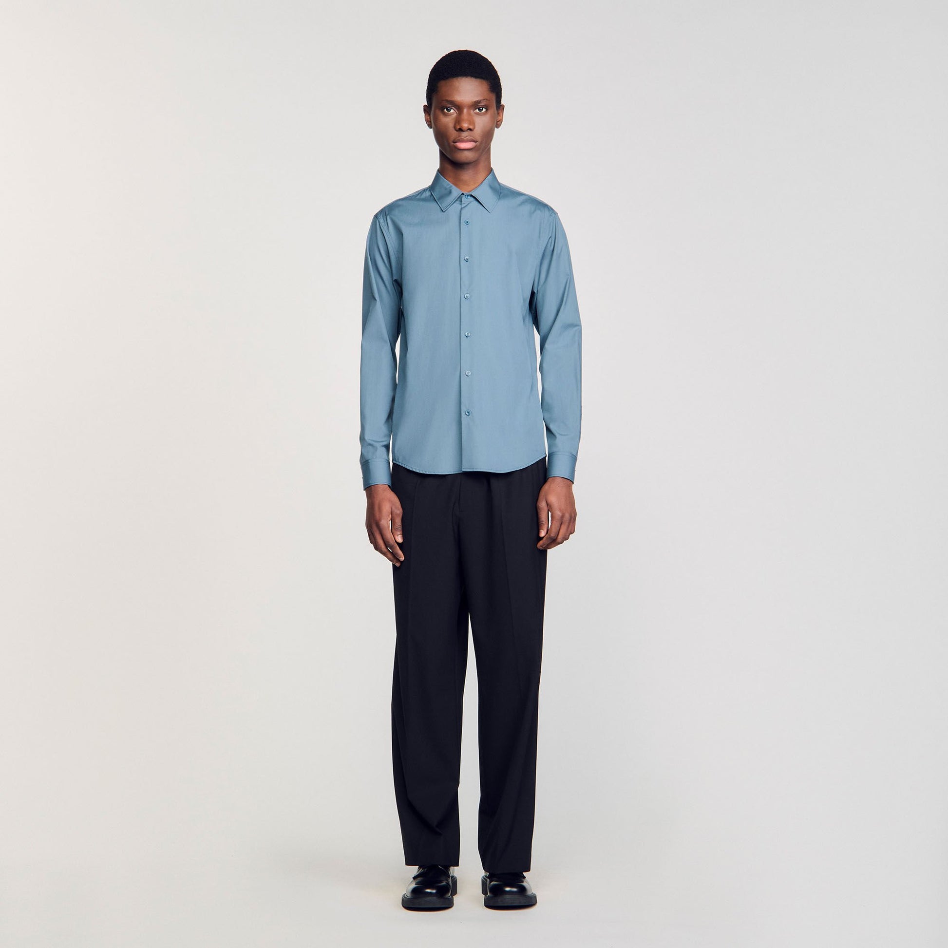 Sandro Plain shirt Thunderstorm Blue